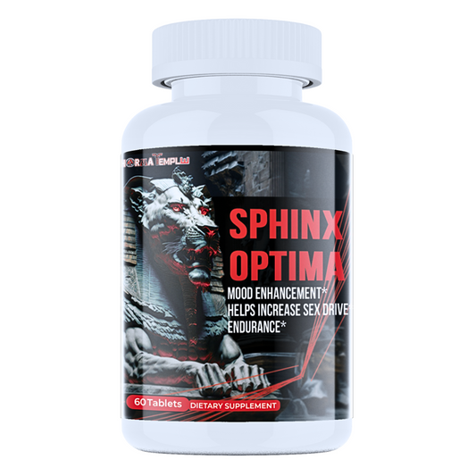 Sphinx Optima: Ancient-inspired supplement with stamina and libido support. Contains Zinc, Tongkat Ali, Maca, and L-Arginine.